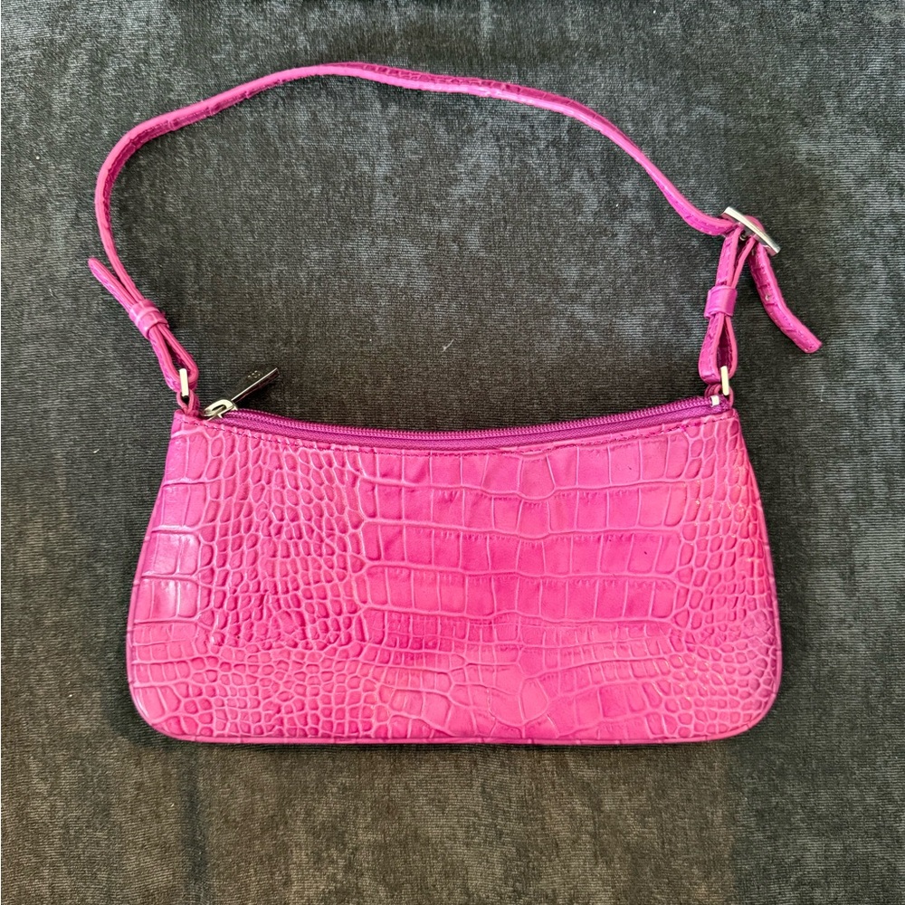 Express Pink Mini Crocodile-Embossed Bag